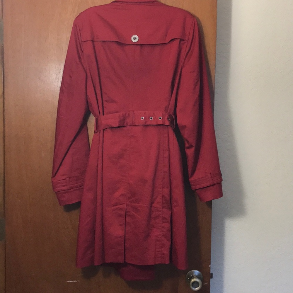 Midnight Velvet Classic Red Trench Coat - Picture 2 of 2